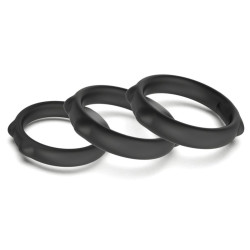 FUKR Lot de 3 Cockrings Caty Rings Noirs